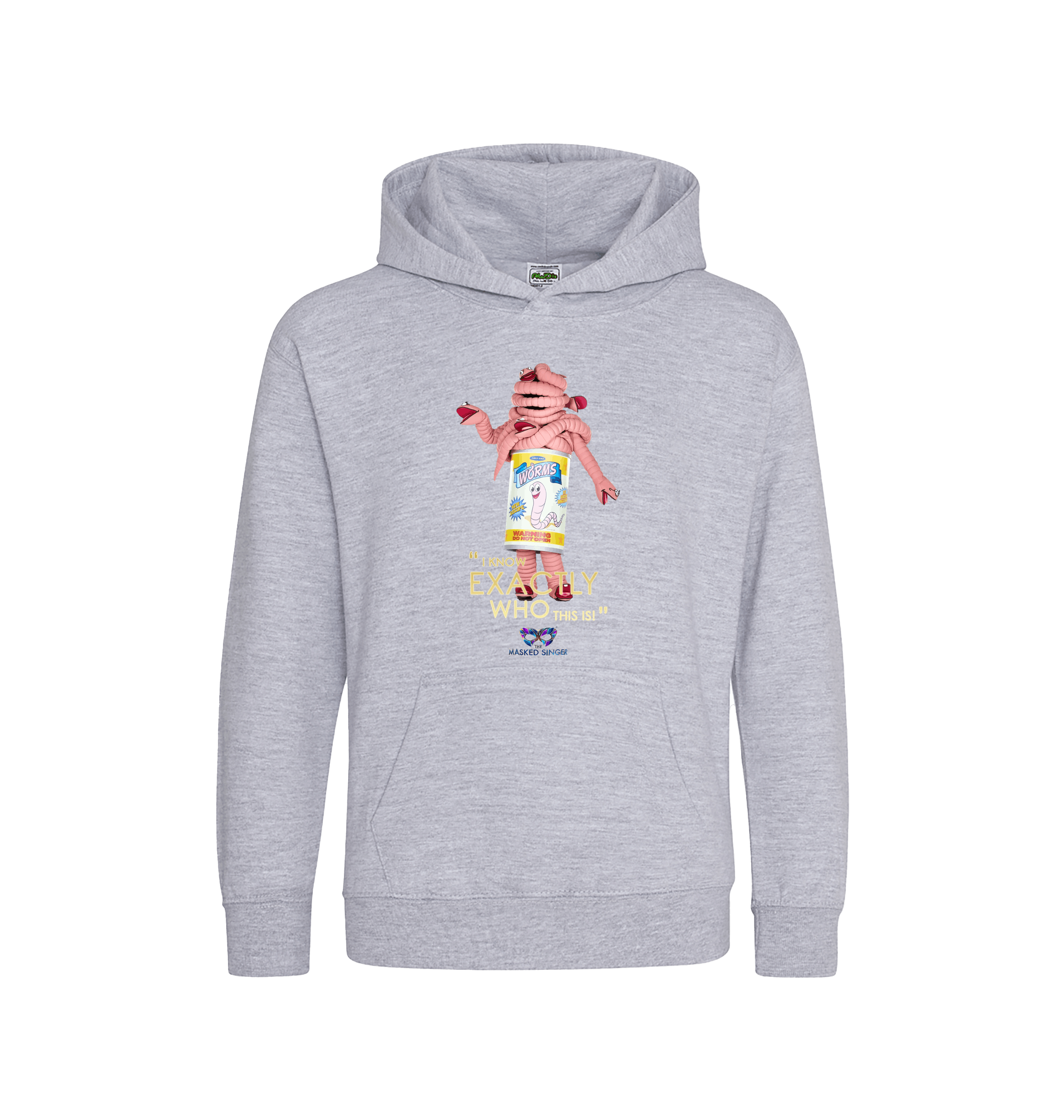 Heather Grey Printed Kids Hoodie Front